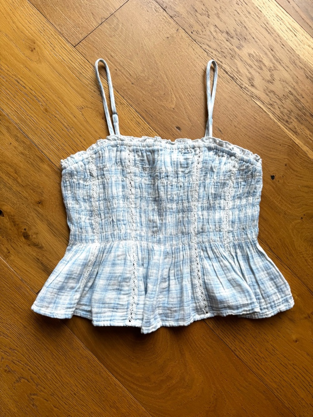 NWOT Universal Threads Lace Smocked Square Neck Blouse